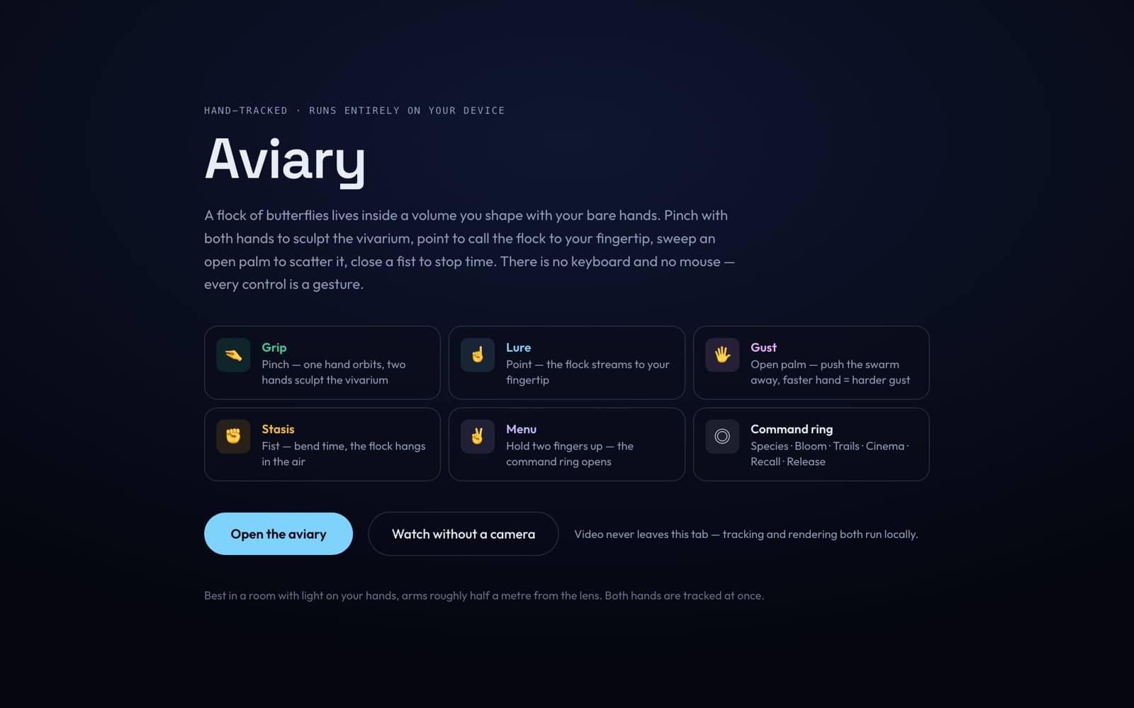 Aviary running in a browser