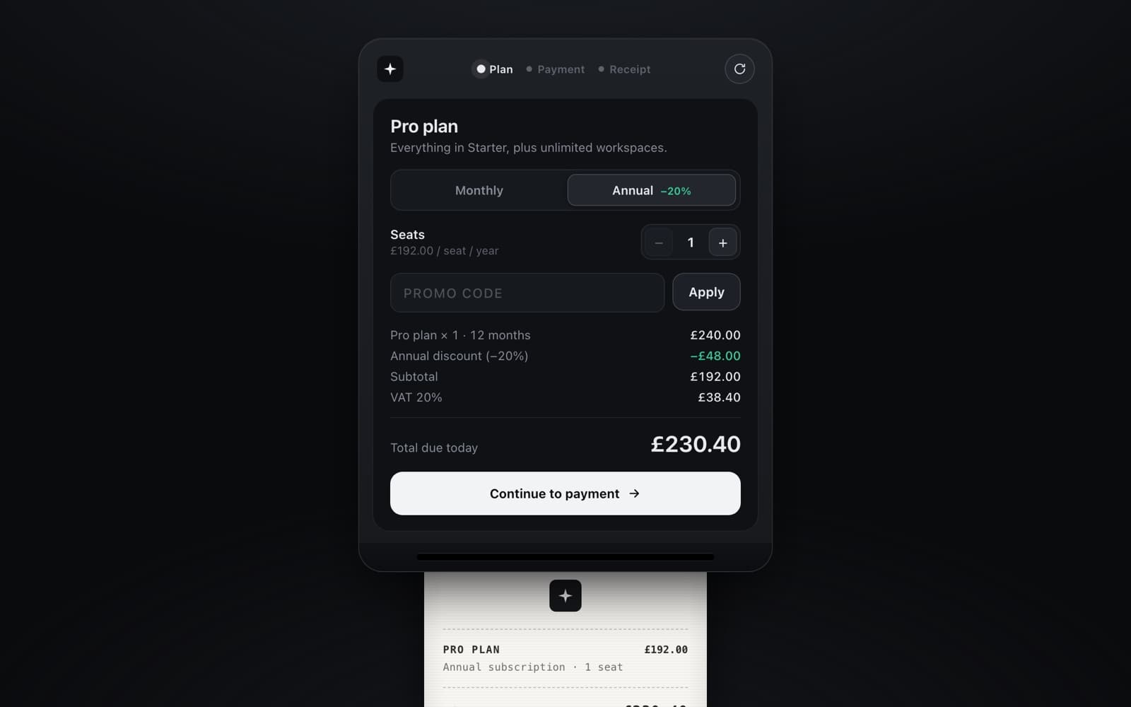 Receipt Printer running in a browser